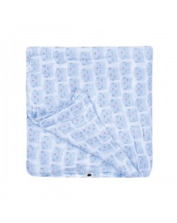 Maison Petit Jour® Muslina autiņš Blue Cats 120x120 cm