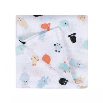 Maison Petit Jour® Muslīna Autiņš Fluffy Buddies 70x70 cm