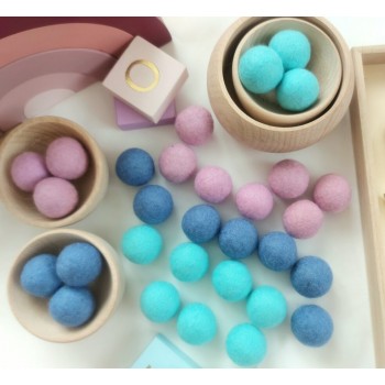 Vilnas Filca Bumbiņu Komplekts Pastel 30 gab.