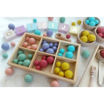 Vilnas Filca Bumbiņu Komplekts Pastel Rainbow 30 gab.