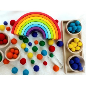 Vilnas Filca Bumbiņu Komplekts Rainbow 30 gab. Vilnas Filca Bumbiņu Komplekts Rainbow 30 gab.