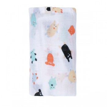 Maison Petit Jour® Muslīna Autiņš Fluffy Buddies 70x70 cm