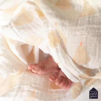 Maison Petit Jour® Muslina Autiņš Pink Pears 70x70 cm