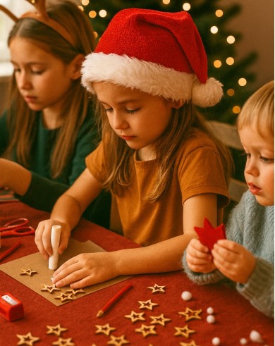 KOKA ZVAIGZNĪTES DEKORI 10 GABALI KOMPLEKTS - OUWAKIDS