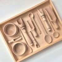 MONTESORI KOKA SENSORAIS RĪKU KOMPLEKTS BĒRNIEM AR PAPLĀTI - OUWAKIDS