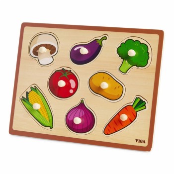Wooden Puzzle Vegetables with Pegs - VIGA