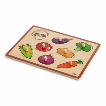 Wooden Puzzle Vegetables with Pegs - VIGA