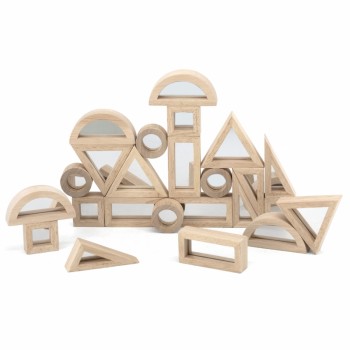 Wooden Blocks with Mirror Glass 24 pcs - VIGA