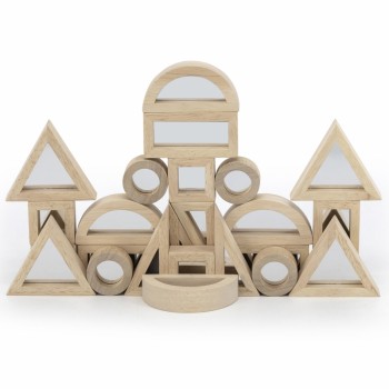 Wooden Blocks with Mirror Glass 24 pcs - VIGA