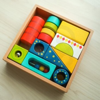 Sensory Wooden Blocks 12 pcs - TOOKY TOY