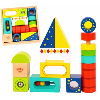 Sensory Wooden Blocks 12 pcs - TOOKY TOY