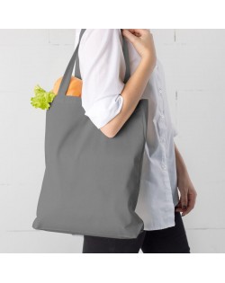 Kokvilnas Maisiņš 38 x 42 cm Ar Gariem Rokturiem - Grey