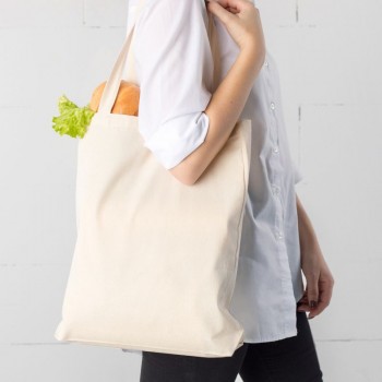 Cotton Bag 38 x 42 cm with Long Handles - Grey