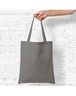 Kokvilnas Maisiņš 38 x 42 cm Ar Gariem Rokturiem - Grey