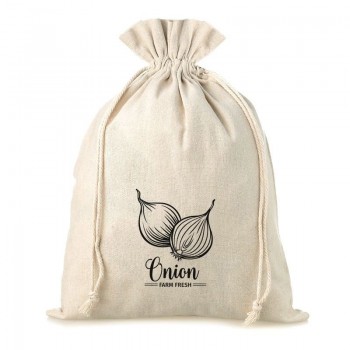 Linen Bag with Print 30 x 40 cm - Onions