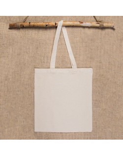 Kokvilnas Maisiņš 38 x 42 cm Ar Gariem Rokturiem - Ecru