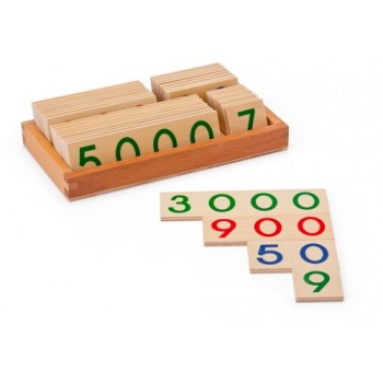 Montessori Mazās Koka Ciparu Kartītes 1-1000