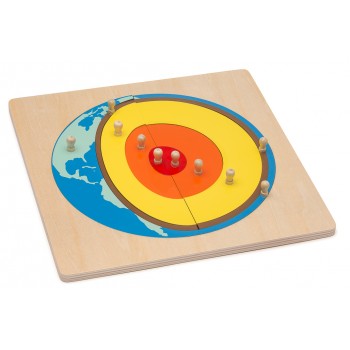 ZEMES IEKŠPUSES UZBŪVES MODELIS, KOKA PUZLE ZEMES IEKŠPUSES UZBŪVES MODELIS, KOKA PUZLE