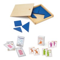 Wooden Tangram and 91 Task Cards