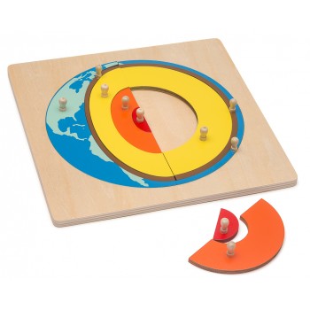 MODEL OF THE EARTH'S INTERNAL STRUCTURE, WOODEN PUZZLE