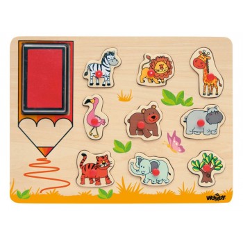Koka Zīmogi - Puzle Safari - WOODY Koka Zīmogi - Puzle Safari - WOODY