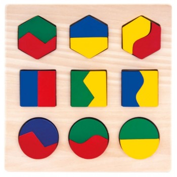 Koka Puzle Ģeometriskās Figūras