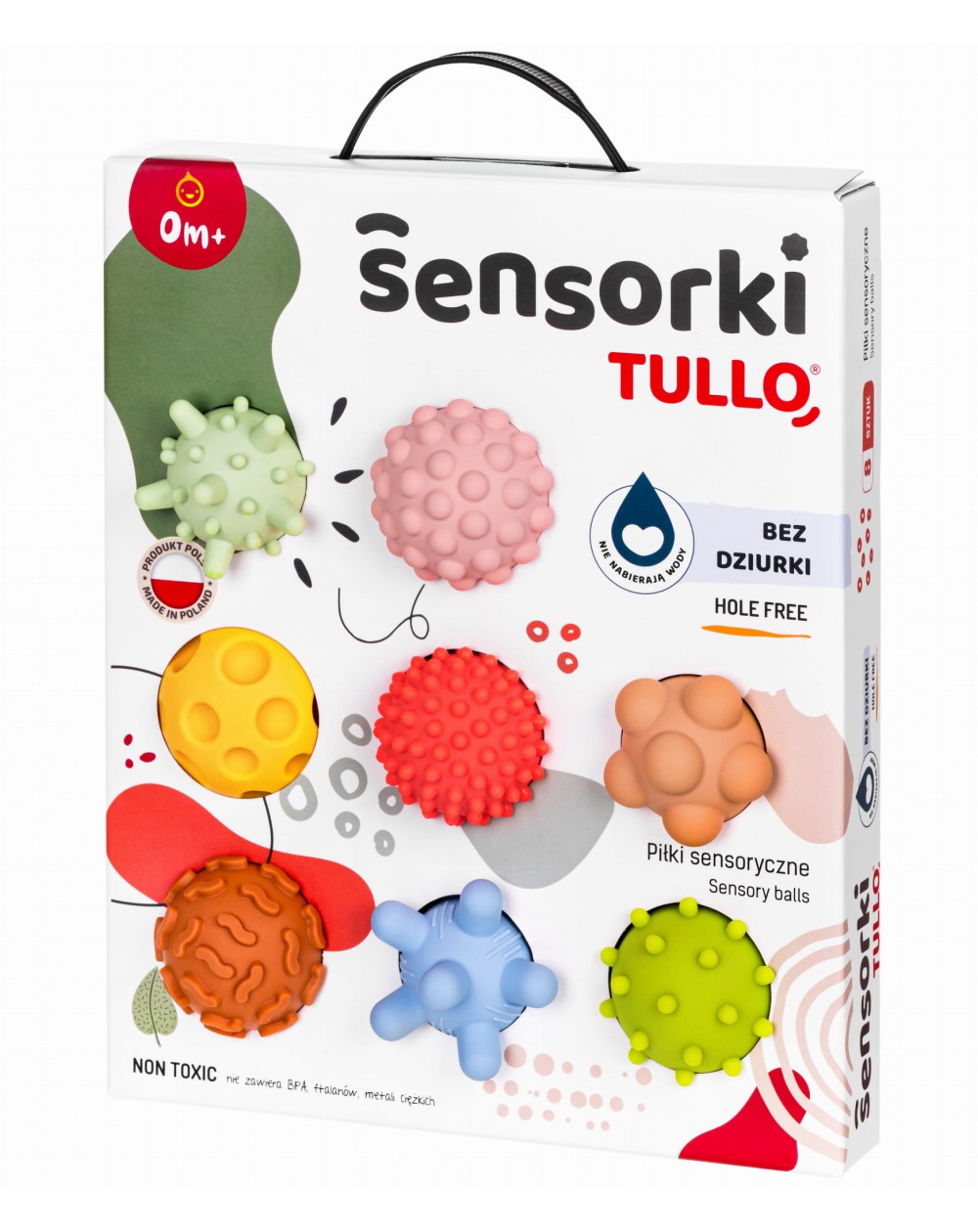Sensorās Bumbiņas Pastel, Bez Caurumiem, 8 Gab. - TULLO Sensorās Bumbiņas Pastel, Bez Caurumiem, 8 Gab. - TULLO