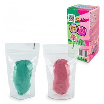 GAISĪGĀS SMILTIS DIVU KRĀSU KOMPLEKTS ROZĀ UN ZAĻAS - TUBAN